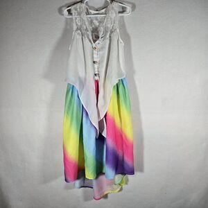 Girls Dress Size 10, Gently Used, Sunny Fashions, White And Colorful